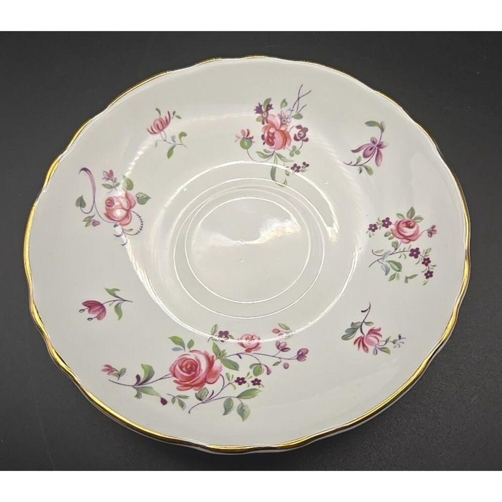Royal Victoria Pink Flower Bone China Saucer